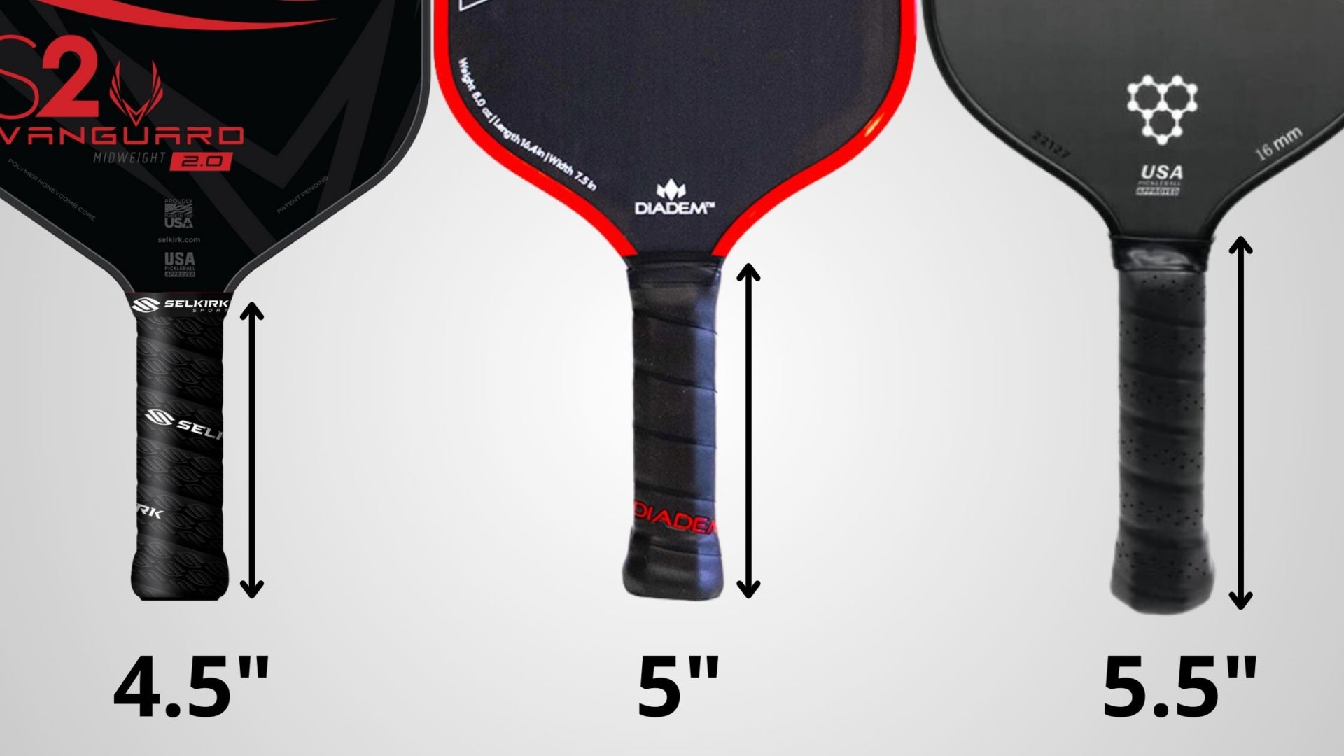 Pickleball Paddle Handle Length Examples
