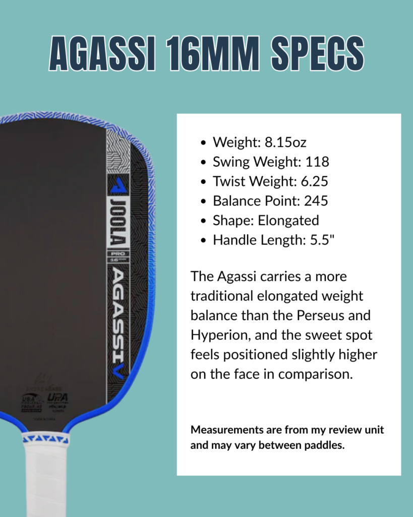 JOOLA Agassi Pro V 16mm Specs