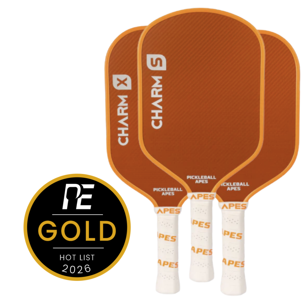 Pickleball Apes Charm - Pickleball Effect Hot List Gold All Court- 2026 white