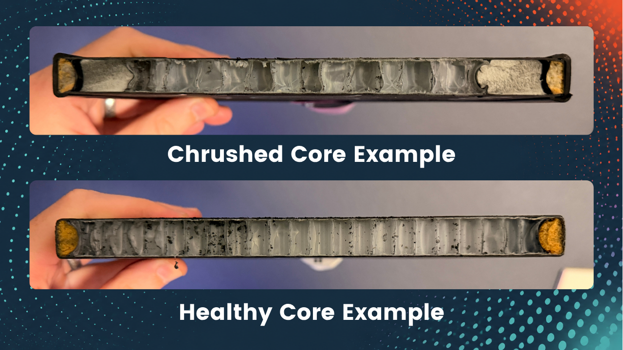 core crushed and healthy polymer core examples