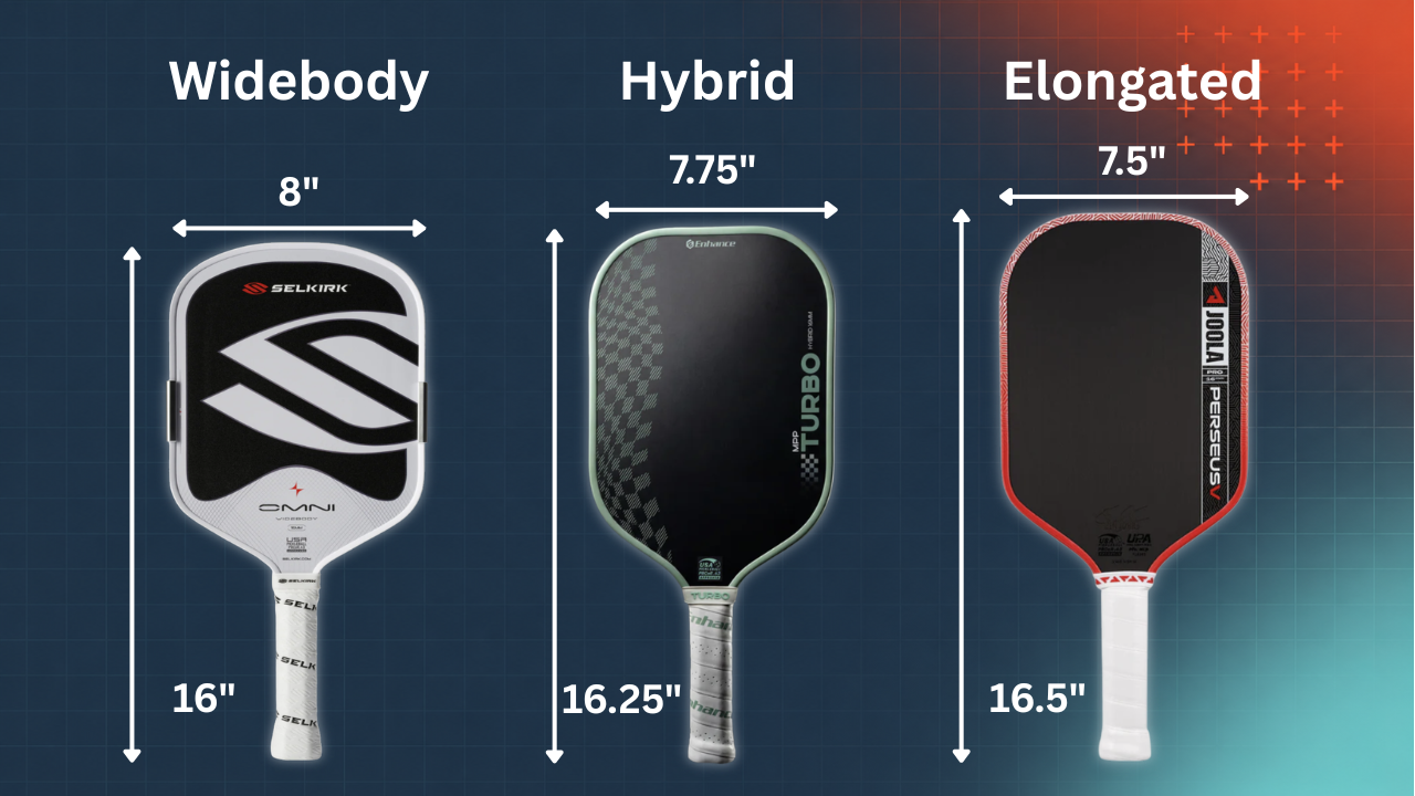 Pickleball Paddle Shape Dimensions